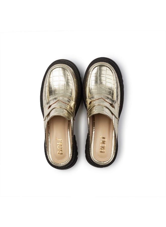 BOU Chunky Mule |Croco - Gold Treasure - Image 5